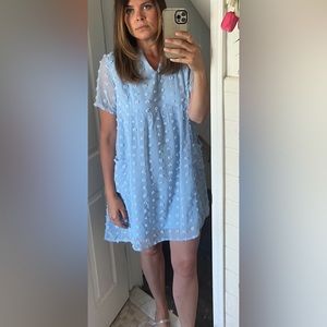 Beautiful blue dot dress. Knee length.. gorgeous blue color, perfect for Easter